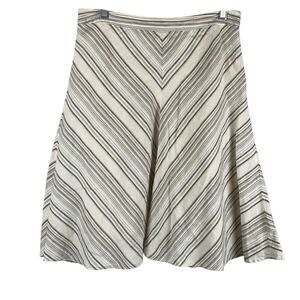 Banana Republic LINEN Vintage Y2K Chevron Striped Midi Skirt 4